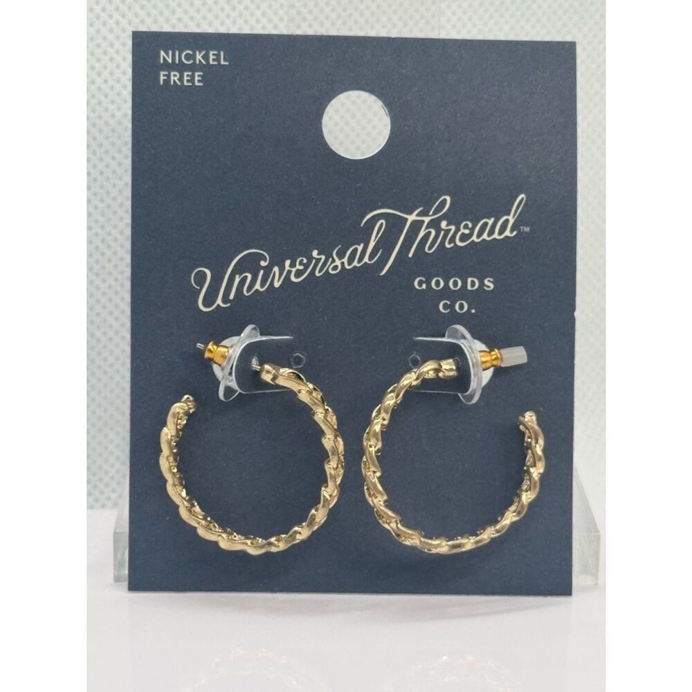 Universal Thread Gold Braided Hoop Earrings